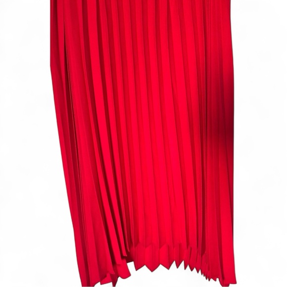 NWT J Jill Cherry Red Pleated Sleeveless MIDI Dress-Size LP - Picture 8 of 13